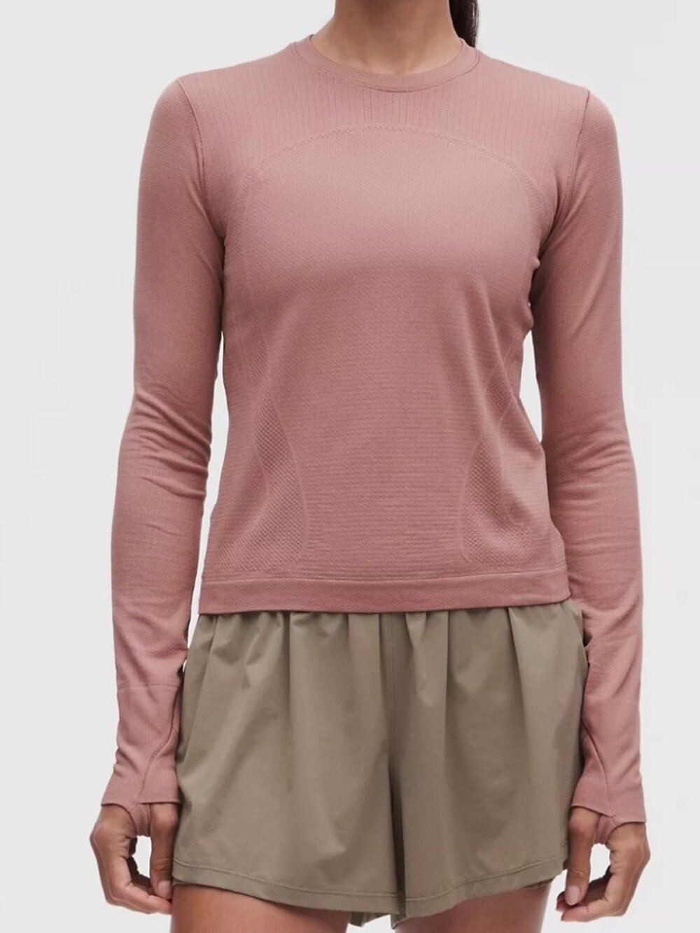 Lululemon Women's Breathable Swiftly Tech Long-Sleeve Shirt Tops, Pink, Size 4